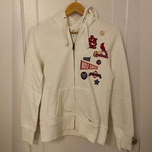Nike White Full-Zip Hoodie St Louis Cardinals World Series 2011 merch